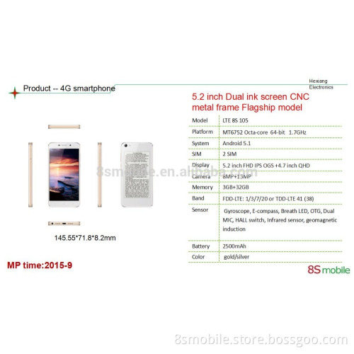 LTE8S105 Dual screen mobile phone wholesale